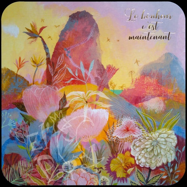 Vierkante kaart 'Het geluk is nu!' - Izou