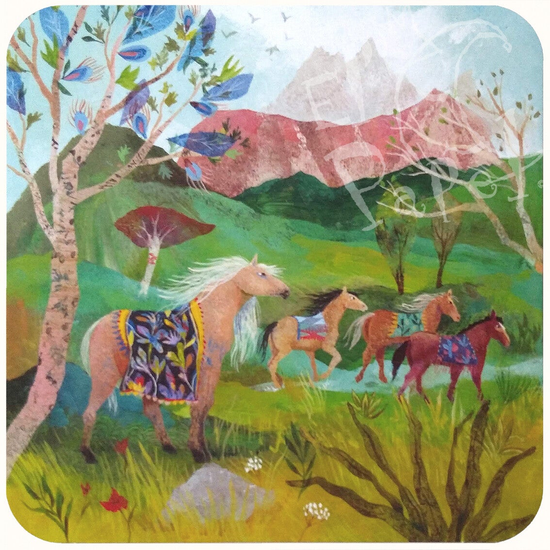 Vierkante kaart 'Op de steppen' - Izou