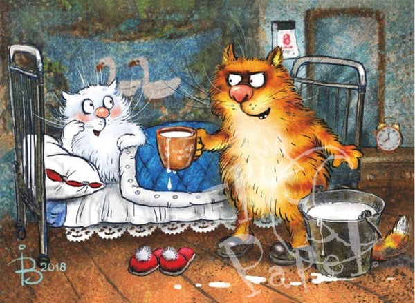 Ansichtkaart 'Opgeklopte, romige melk'