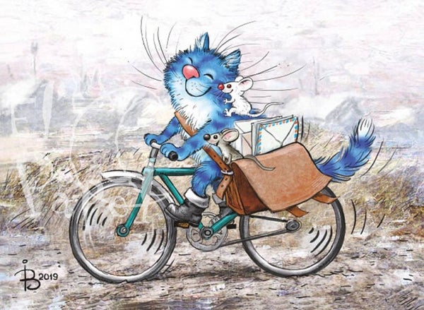 Ansichtkaart 'Postbode met hulpjes'