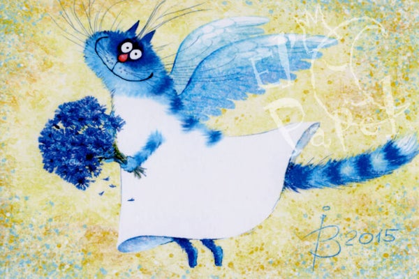 Ansichtkaart 'Blauwe engel'