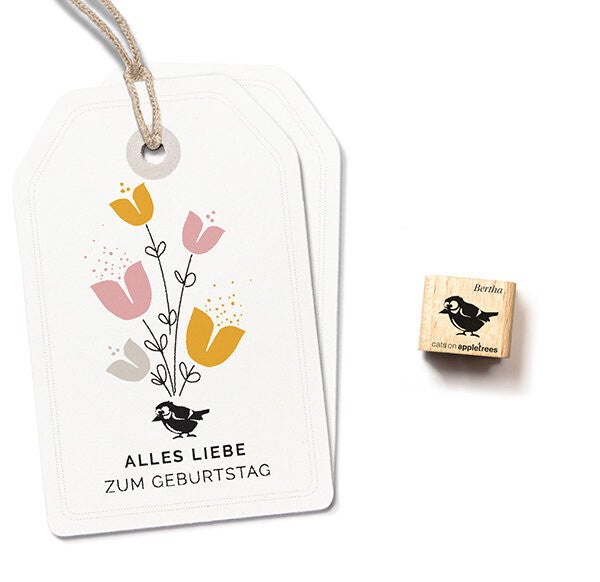 Rubber MINI-stempel 'Meesje Bertha'