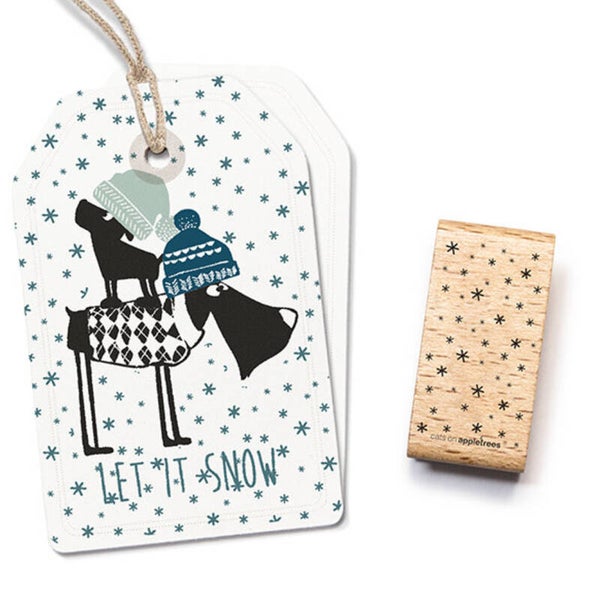 Rubber stempel 'Sneeuwvlokjes' - achtergrondstempel