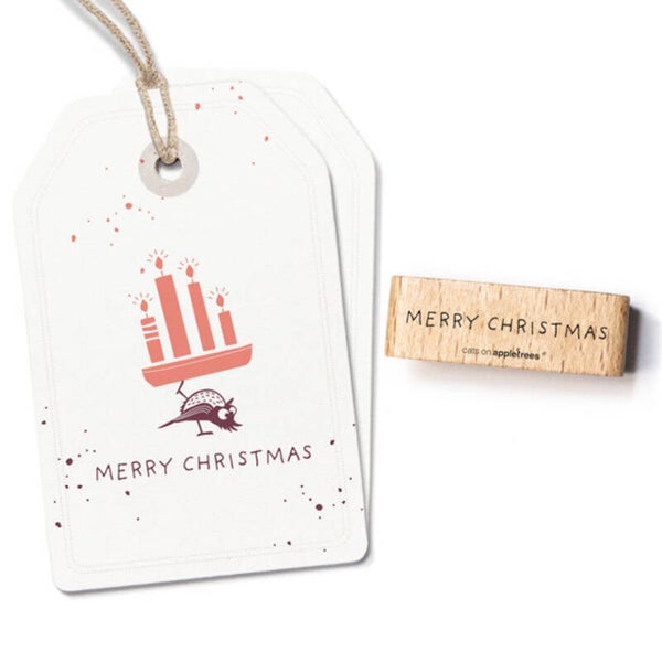 Rubber tekst-stempel 'Merry Christmas'