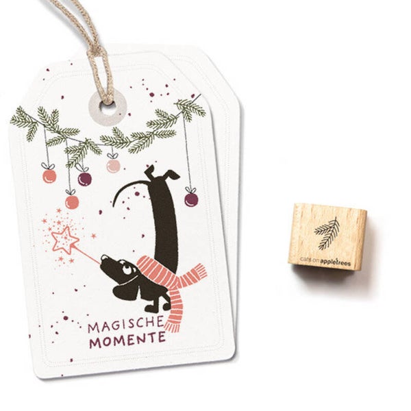 Rubber MINI-stempel 'Dennetakje' (4)