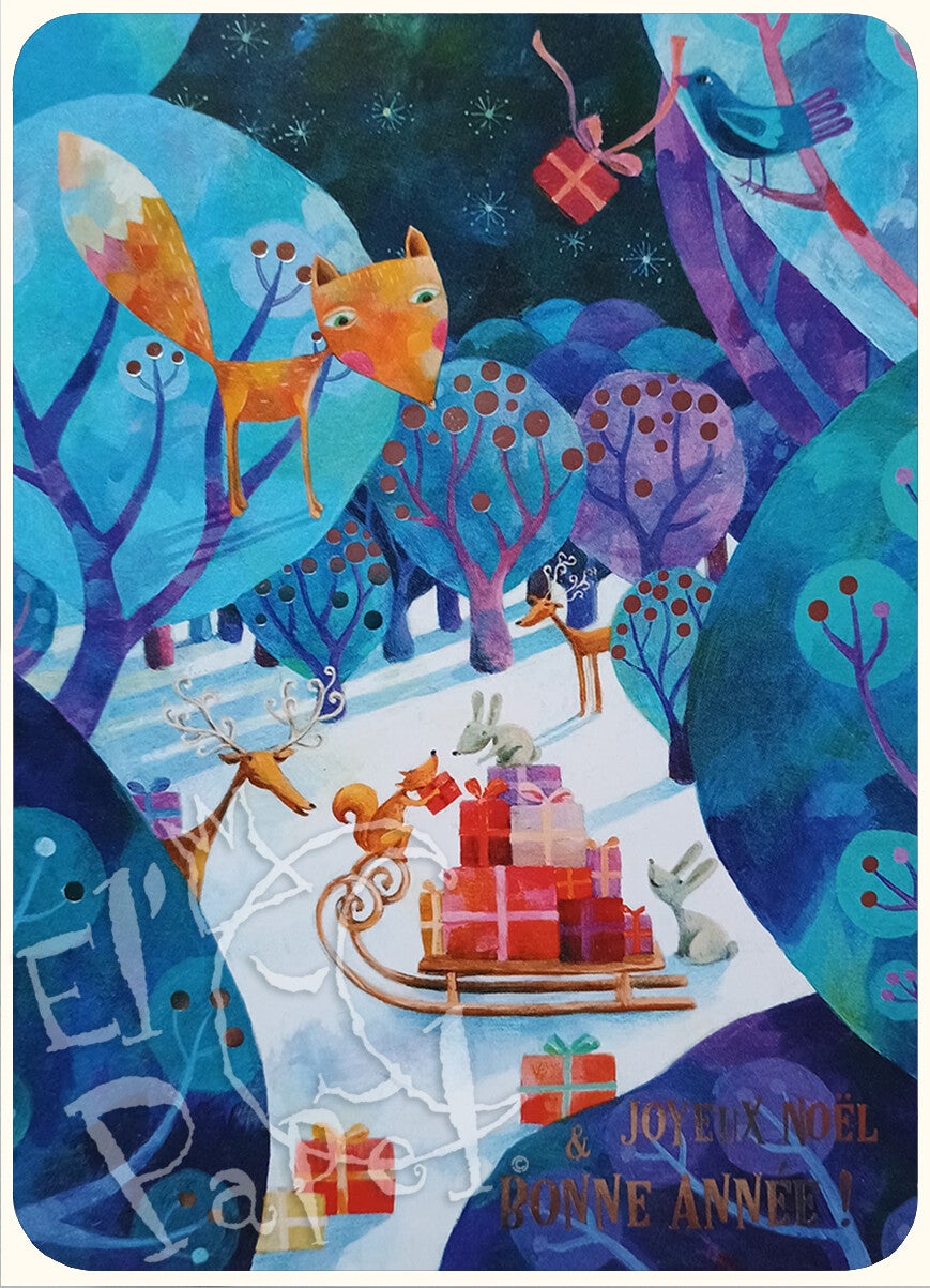 Kerst ansichtkaart `De Beste Wensen` - Aurélie Blans