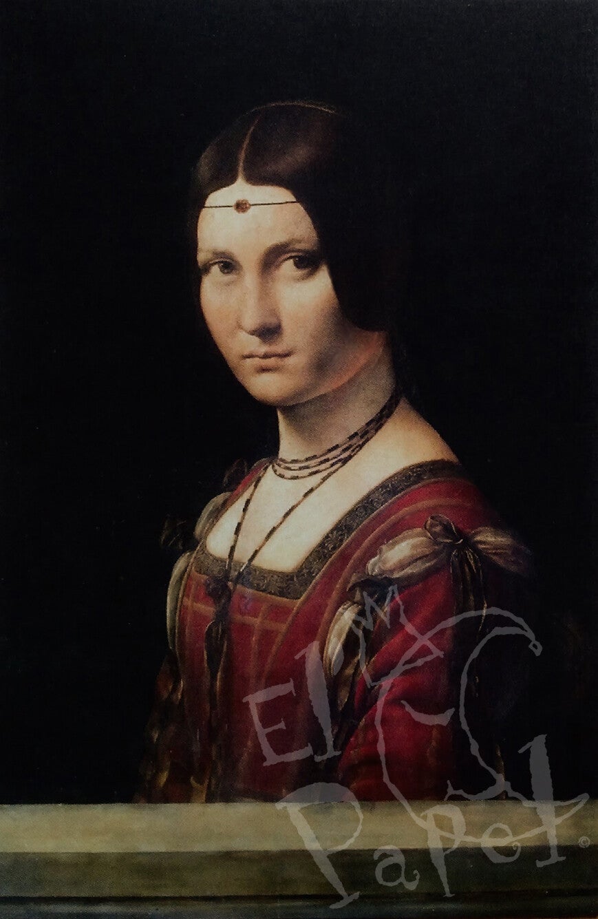 Ansichtkaart 'Portret van een onbekende vrouw - Leonardo da Vinci'