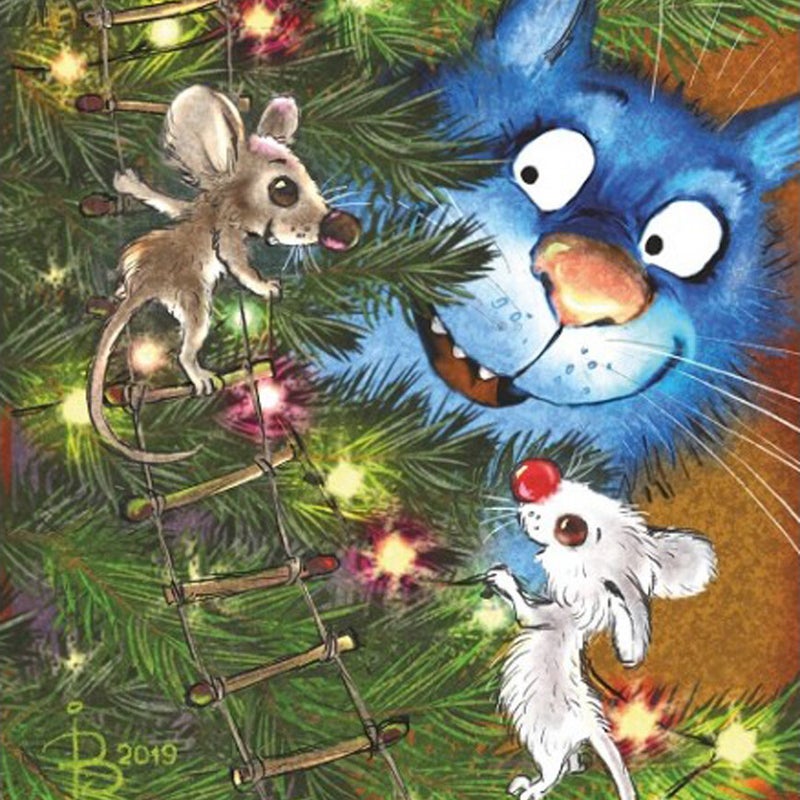 Kerst- & Nieuwjaarskaarten met de Blue Cats van Irina Zeniuk.