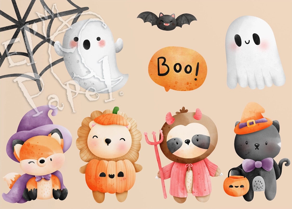 Ansichtkaart 'Halloween feestje'