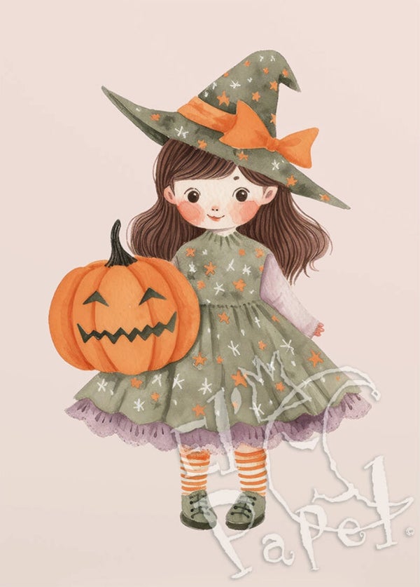 Ansichtkaart 'Halloween meisje'
