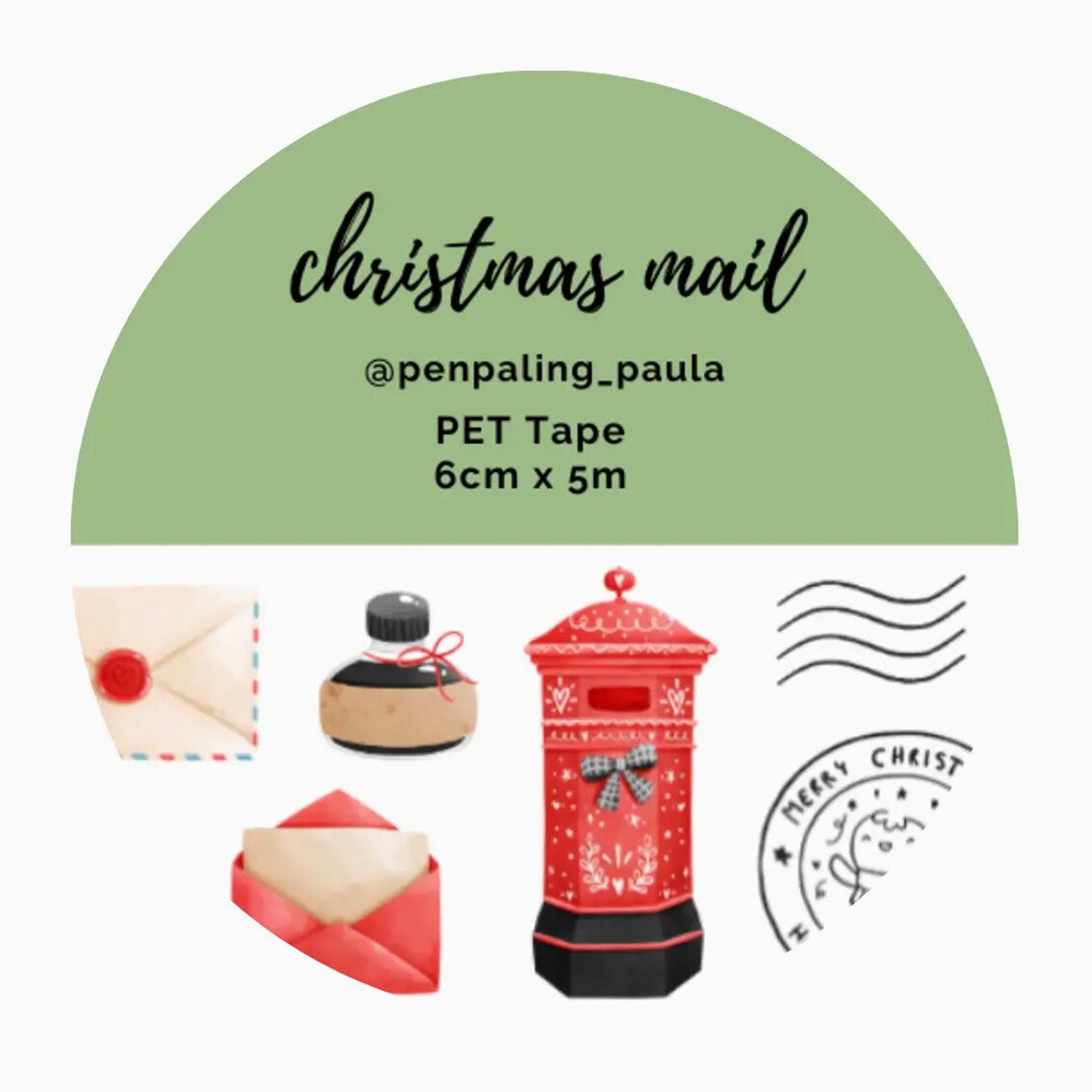 Penpaling Paula Pet Tape 'Kerstpost'