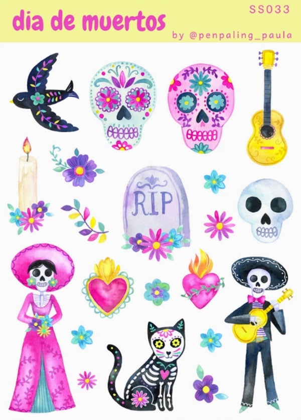 Penpaling Paula Stickervel `Dia de los Muertos`