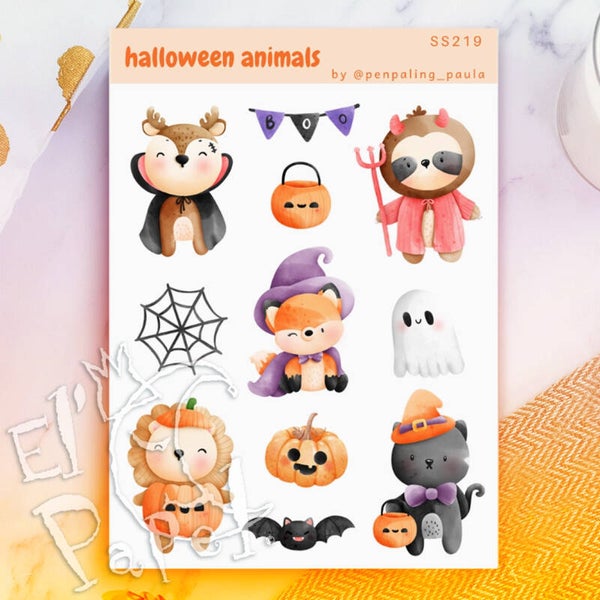 Penpaling Paula Stickervel `Halloween dieren`