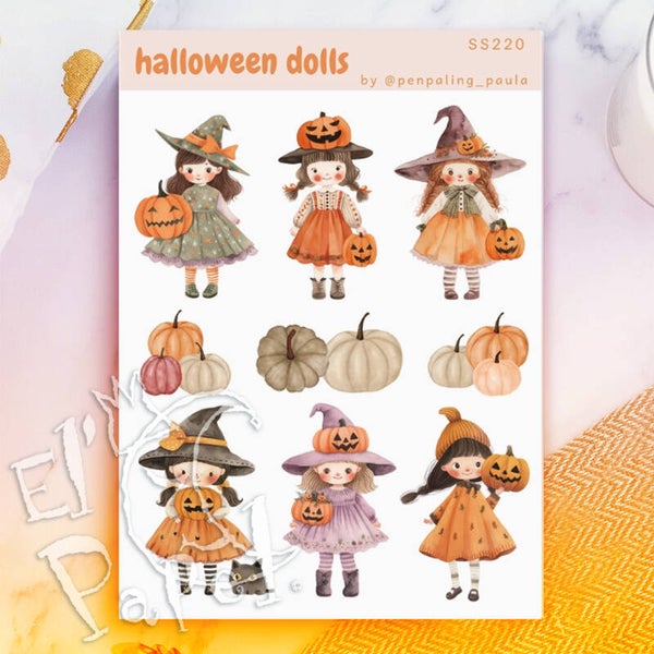 Penpaling Paula Stickervel `Halloween poppen`