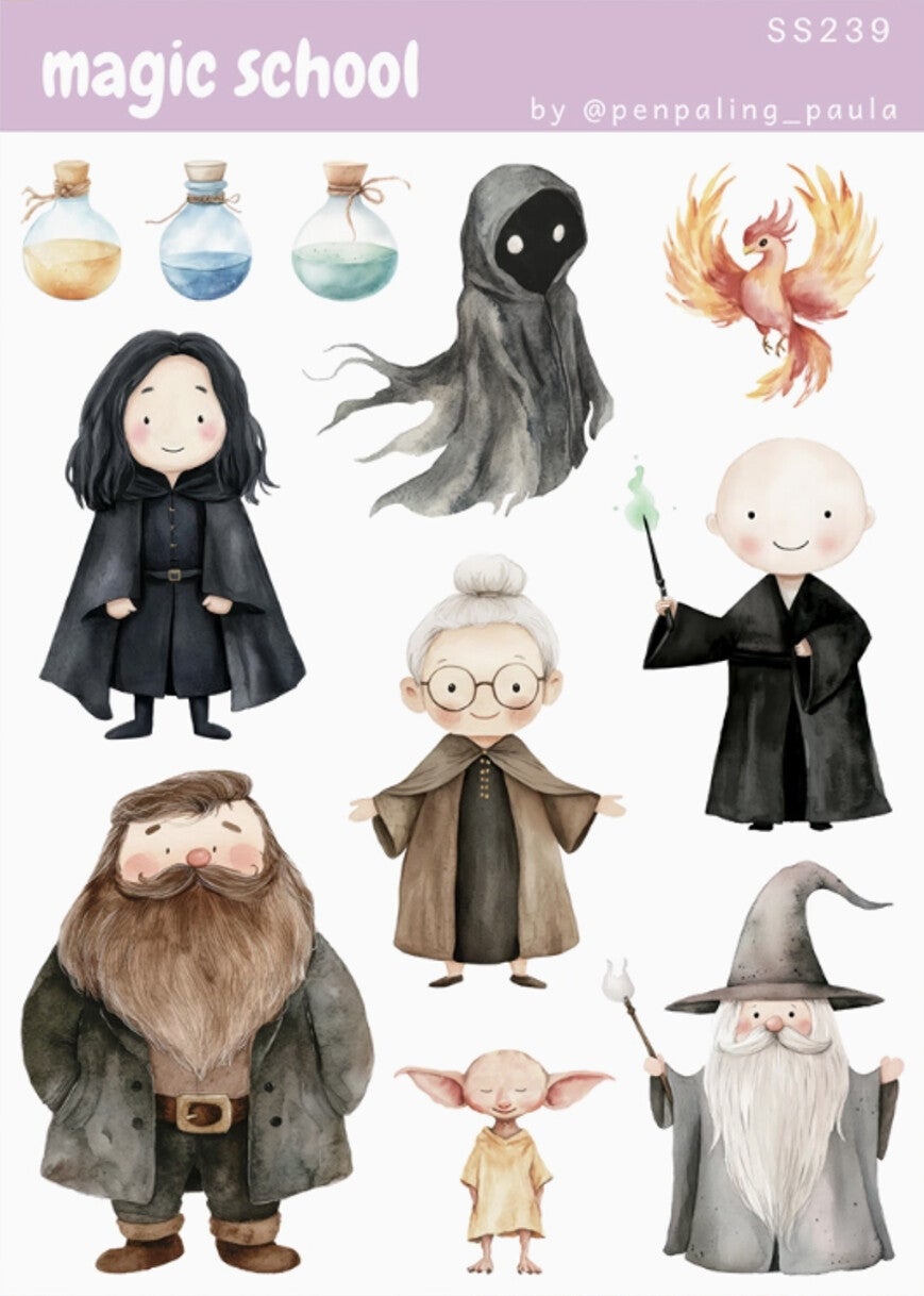 Penpaling Paula Stickervel `Magic School`