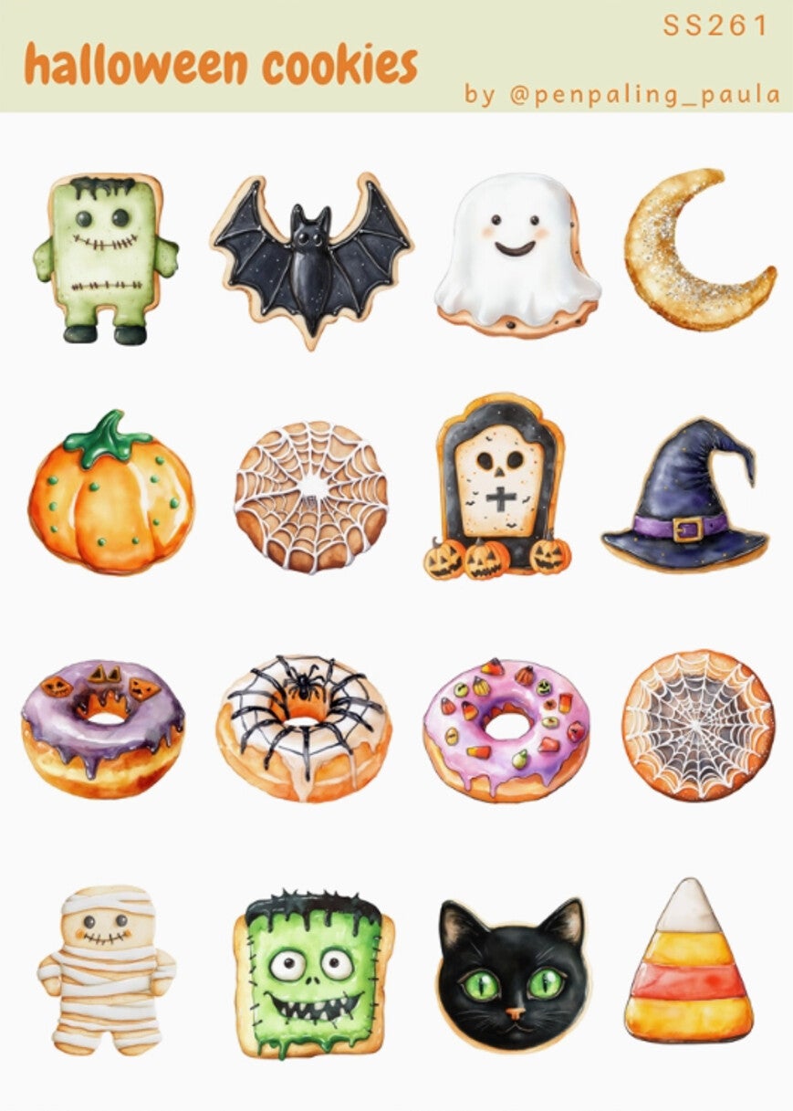 Penpaling Paula Stickervel `Halloween koekjes`