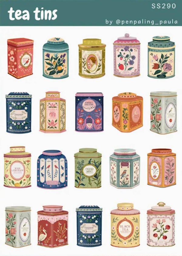 Penpaling Paula Stickervel `Theeblikjes`