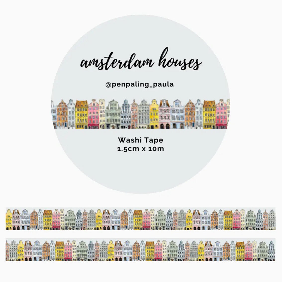 Penpaling Paula Washi Tape 'Amsterdam grachtenhuizen'