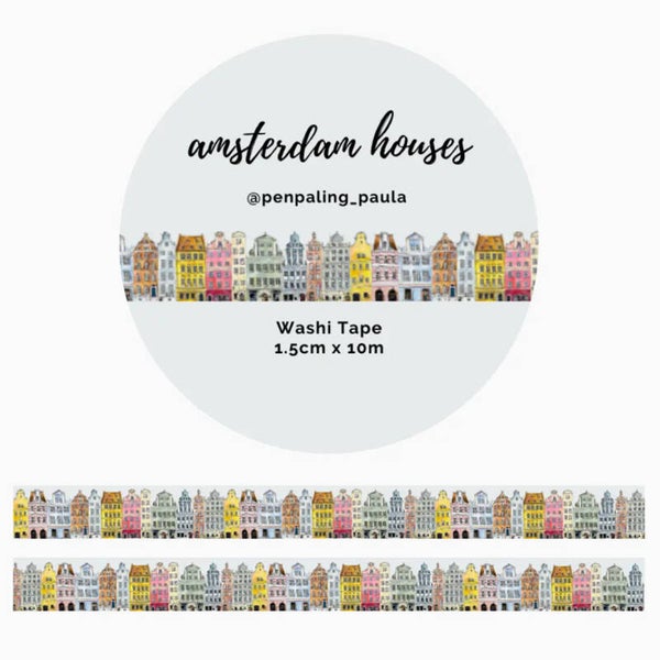 Penpaling Paula Washi Tape 'Amsterdam grachtenhuizen'