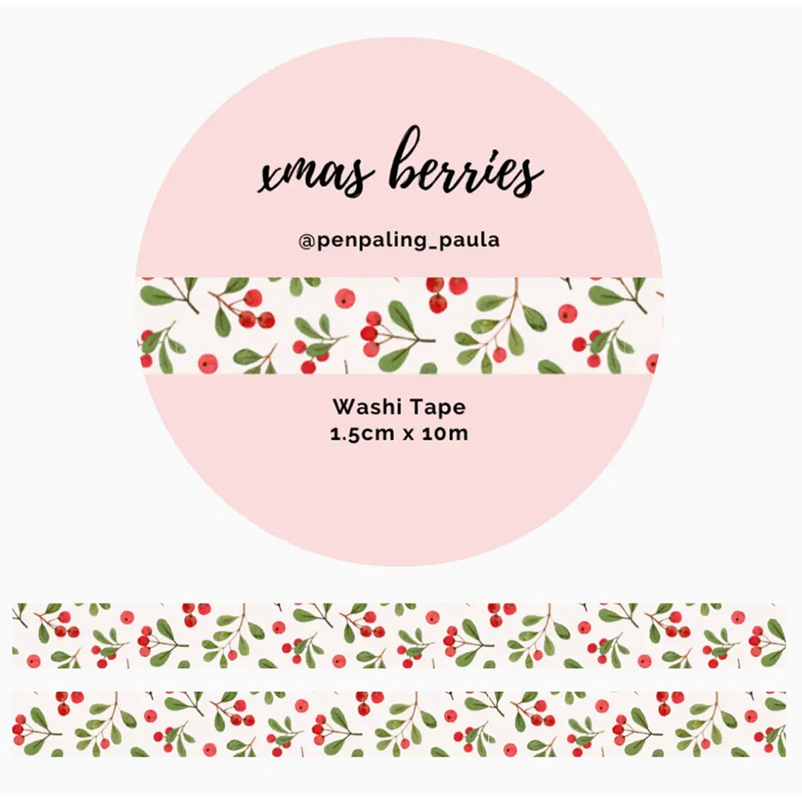 Penpaling Paula Washi Tape 'Kerstbesjes'