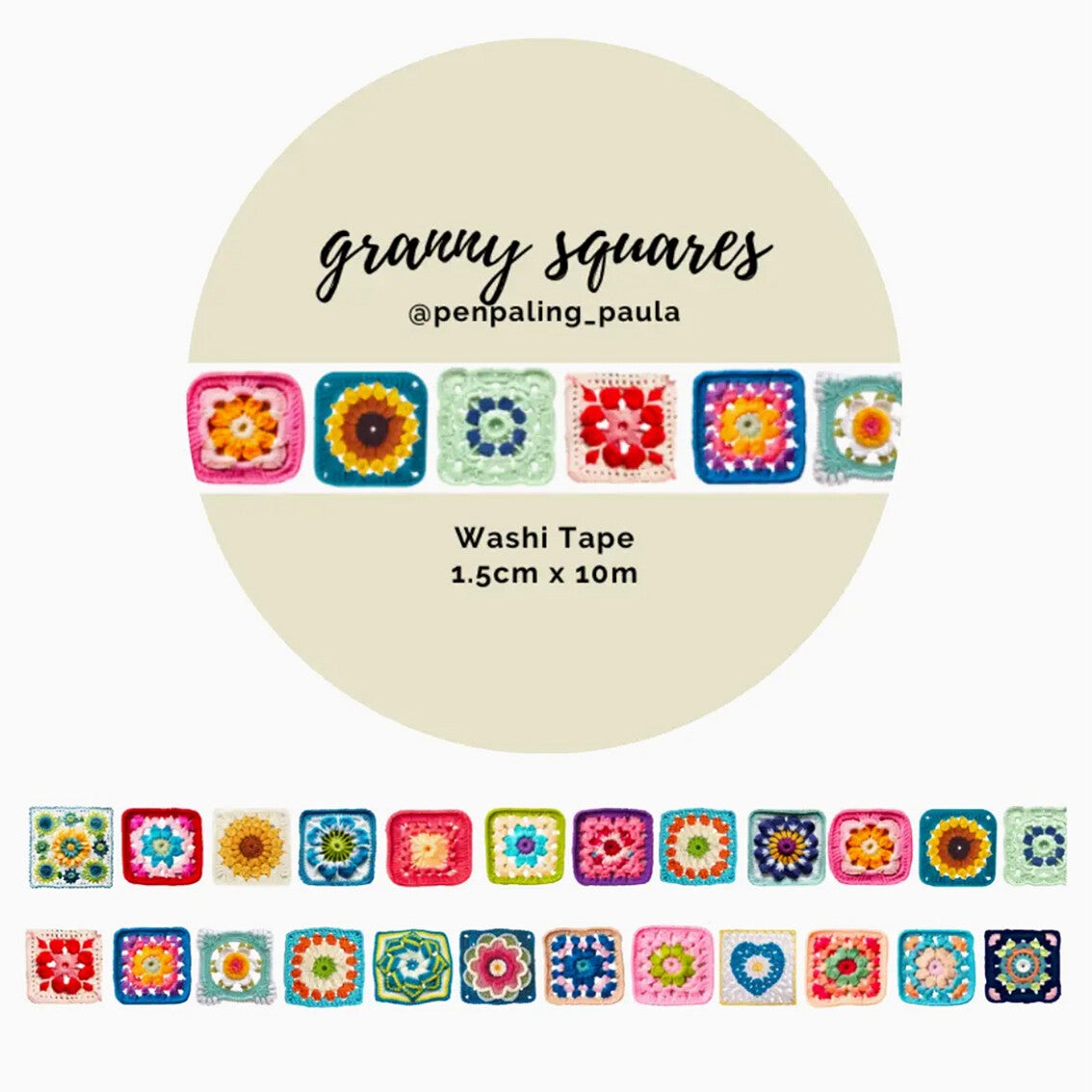 Penpaling Paula Washi Tape 'Granny Squares'