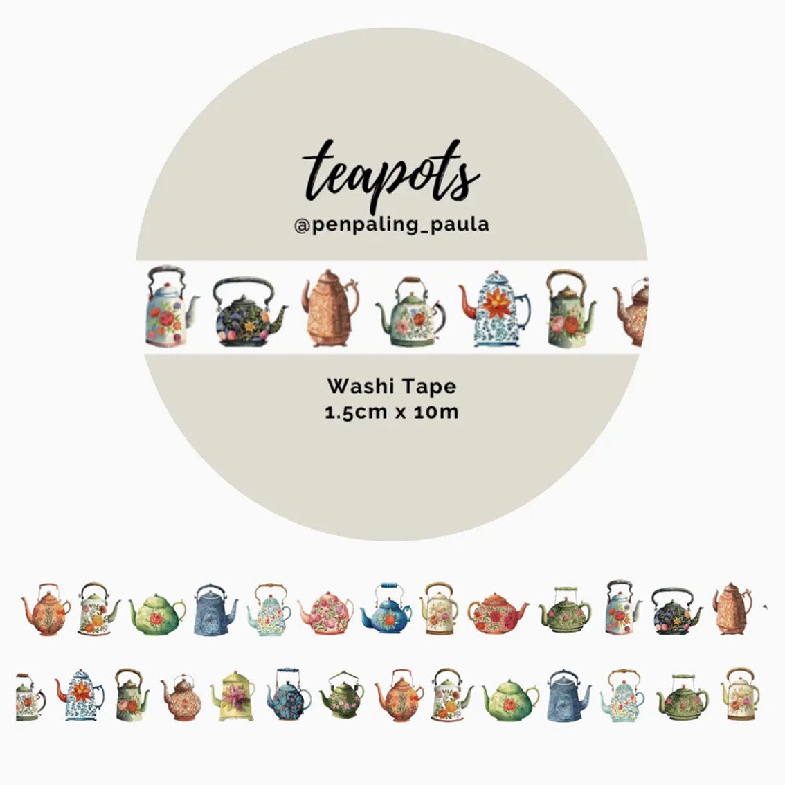 Penpaling Paula Washi Tape 'Theepotten'