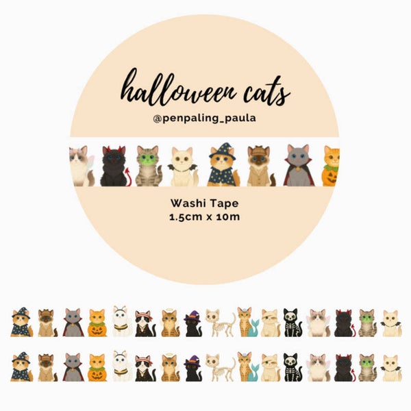 Penpaling Paula Washi Tape 'Halloween Katten'
