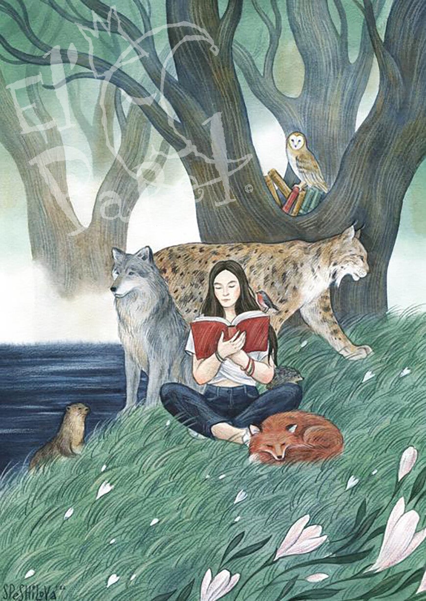 Ansichtkaart 'De boekenclub'