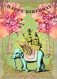 Wenskaart 'Flying Elephant'