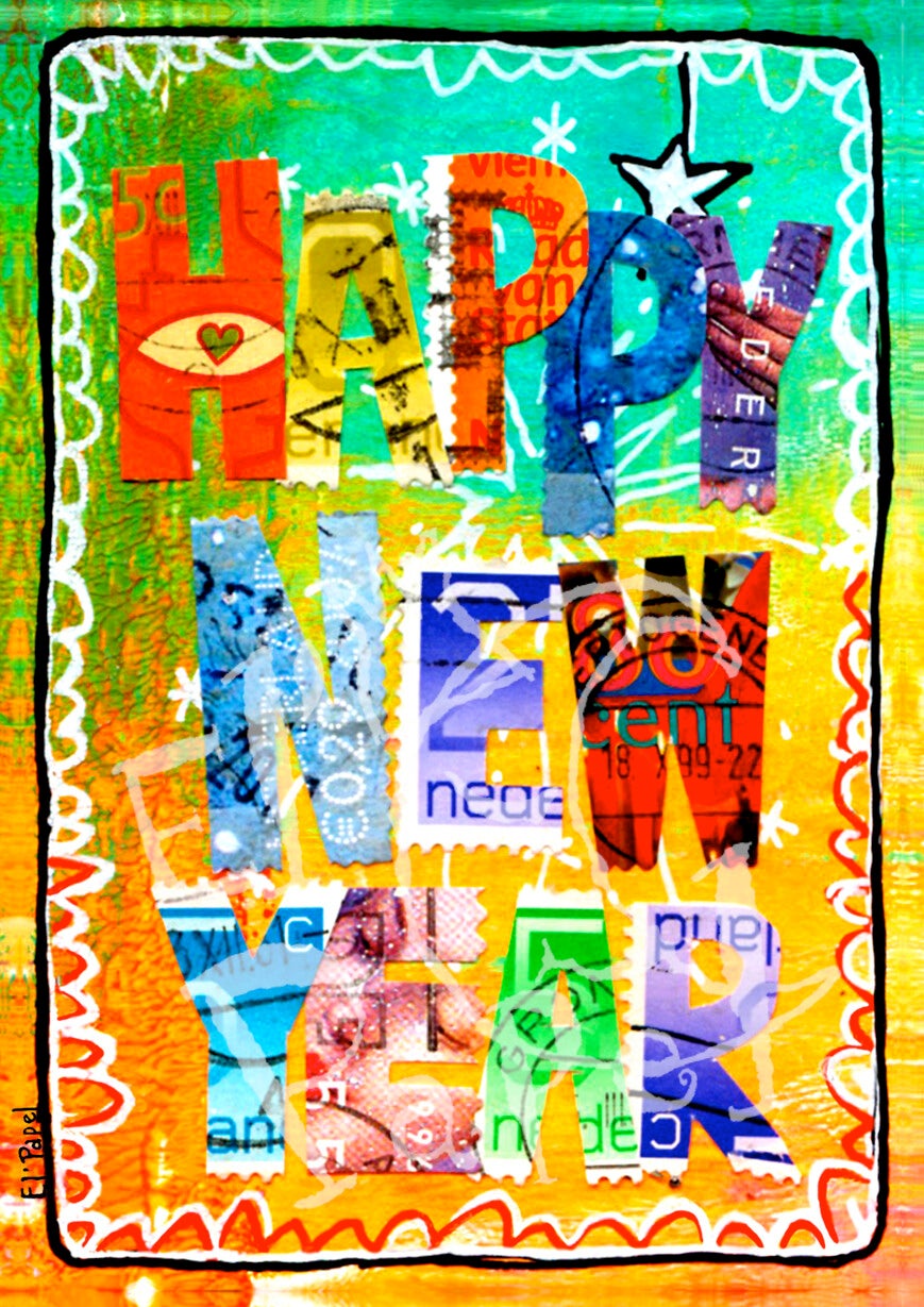 Happy New Year ansichtkaart El` Papel