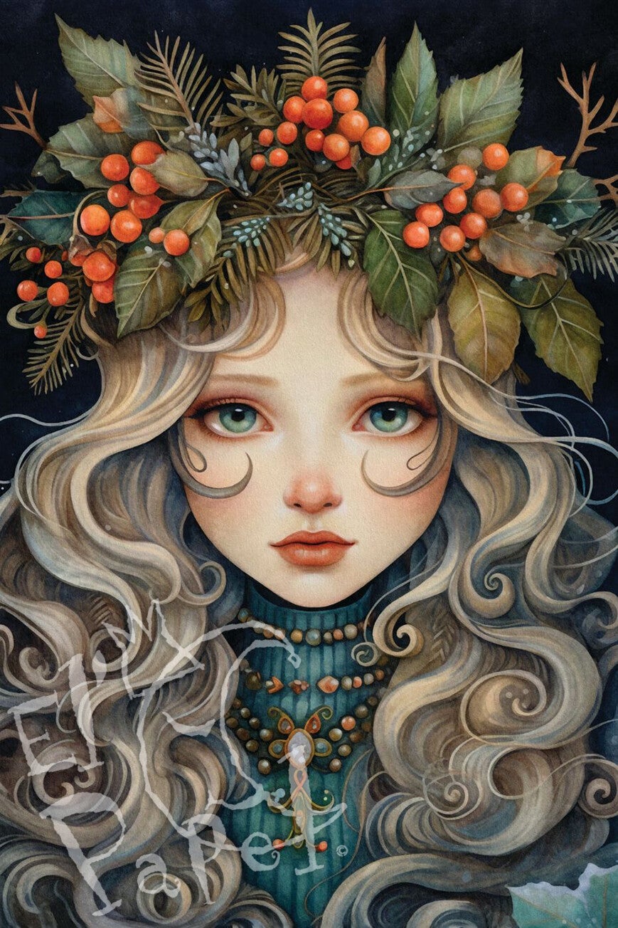 Ansichtkaart 'Herfst vrouw'