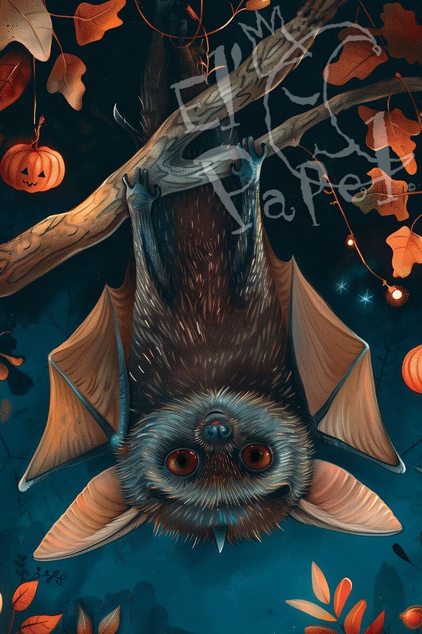 Ansichtkaart 'Schattig Halloween vleermuisje'