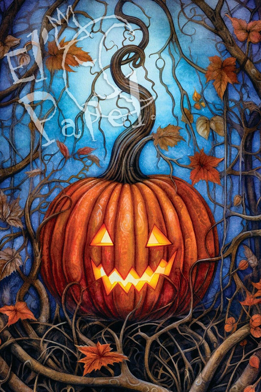 Ansichtkaart 'De grijns van een pompoen'