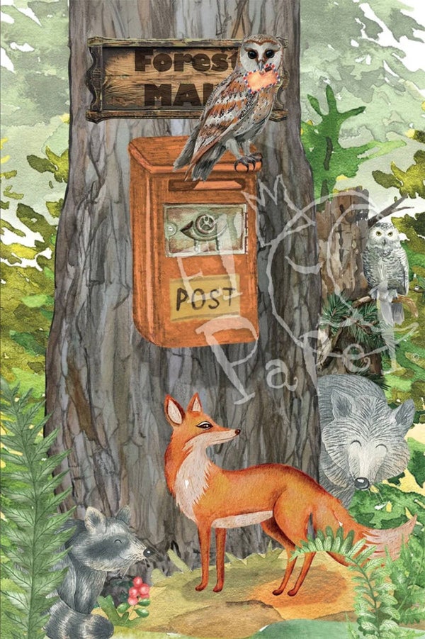 Ansichtkaart 'Bos-post' (2)
