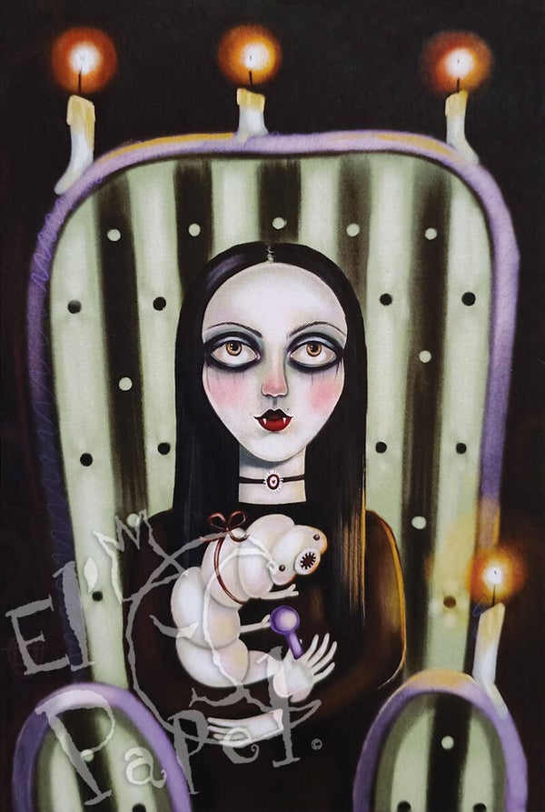 Ansichtkaart 'Spooky vrouw'