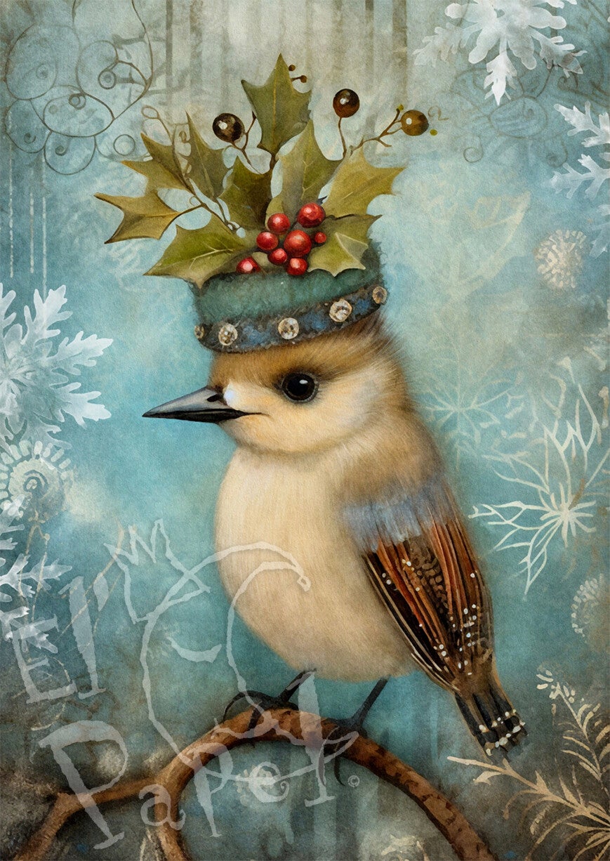 Kerstkaart 'Kerstdieren - Vogel'