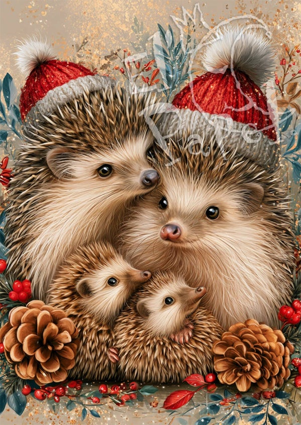 Kerstkaart 'Kerstknuffels - Egels'