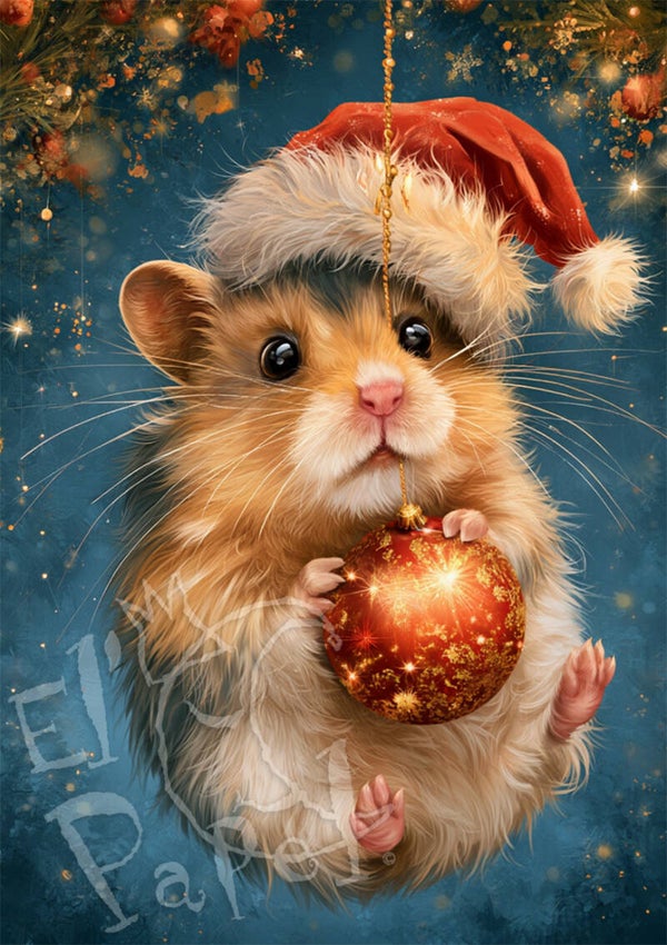 Kerstkaart 'Kerstknuffels - Hamster'
