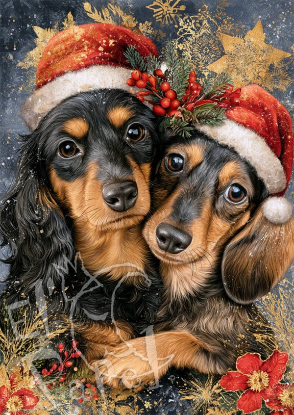 Kerstkaart 'Kerstknuffels - Tekkels'
