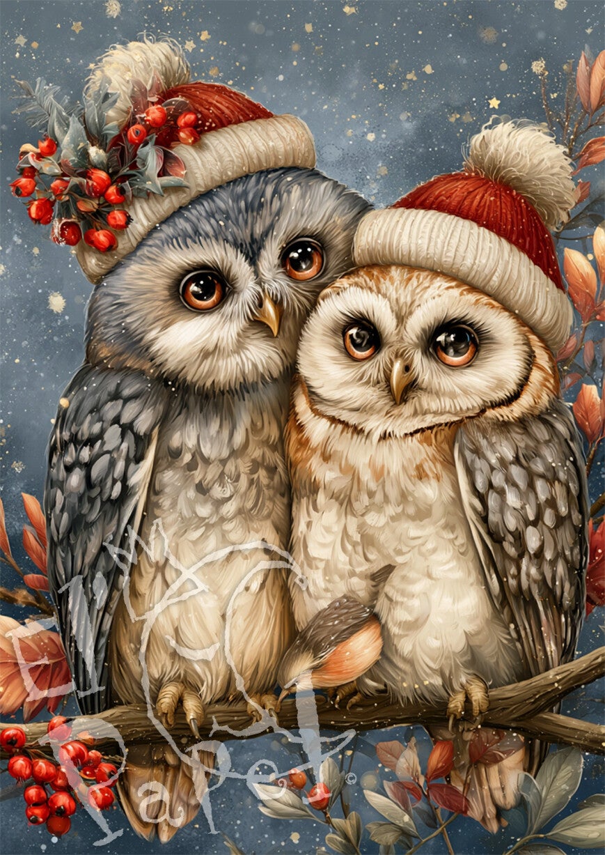 Kerstkaart 'Kerstknuffels - Uiltjes'