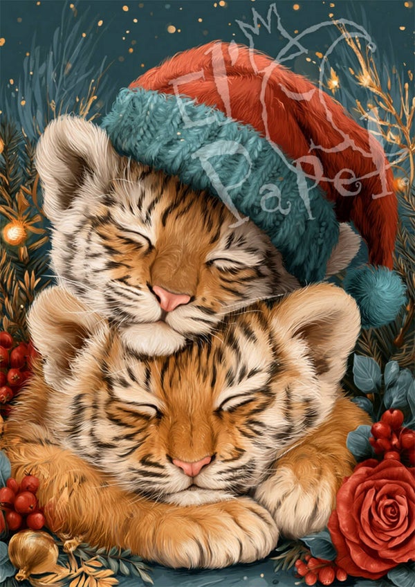 Kerstkaart 'Kerstknuffels - Welpjes'