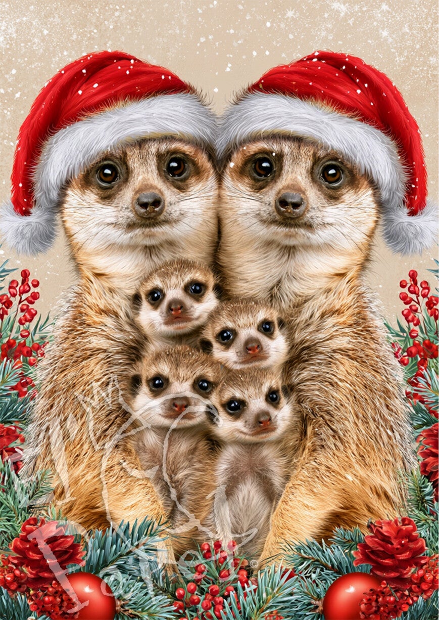 Kerstkaart 'Kerstknuffels - Stokstaartjes'