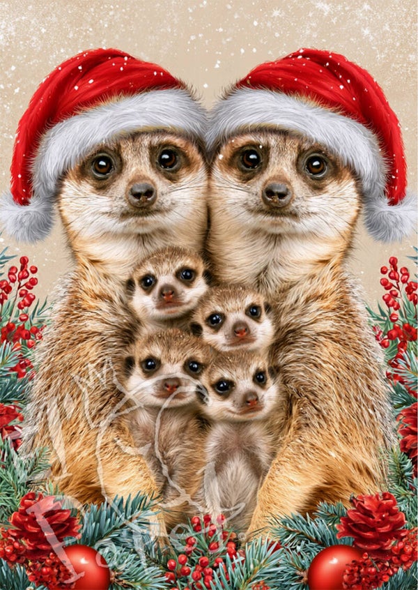Kerstkaart 'Kerstknuffels - Stokstaartjes'