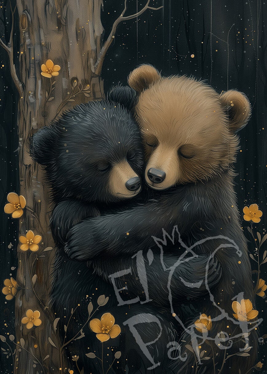 Ansichtkaart 'Knuffeltijd - Beren'