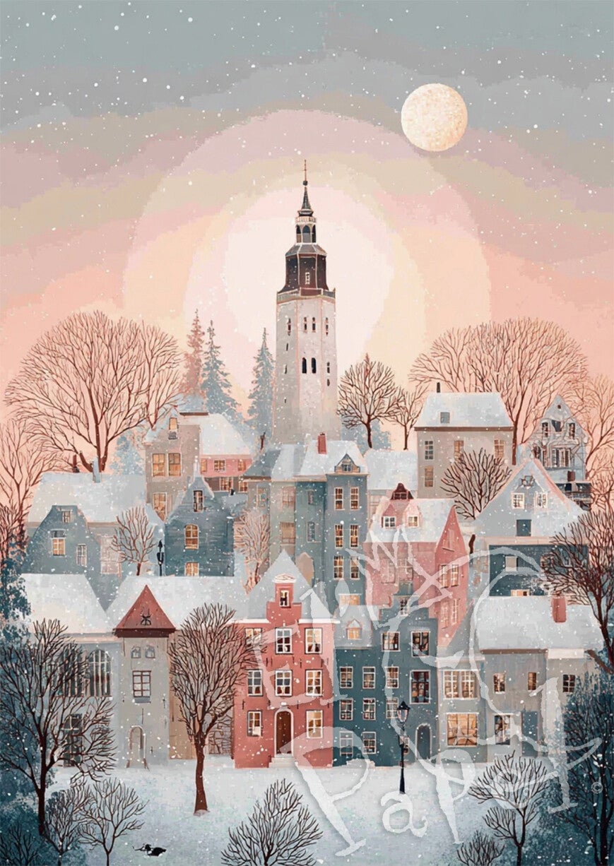 Ansichtkaart 'Kerststad nº 9'