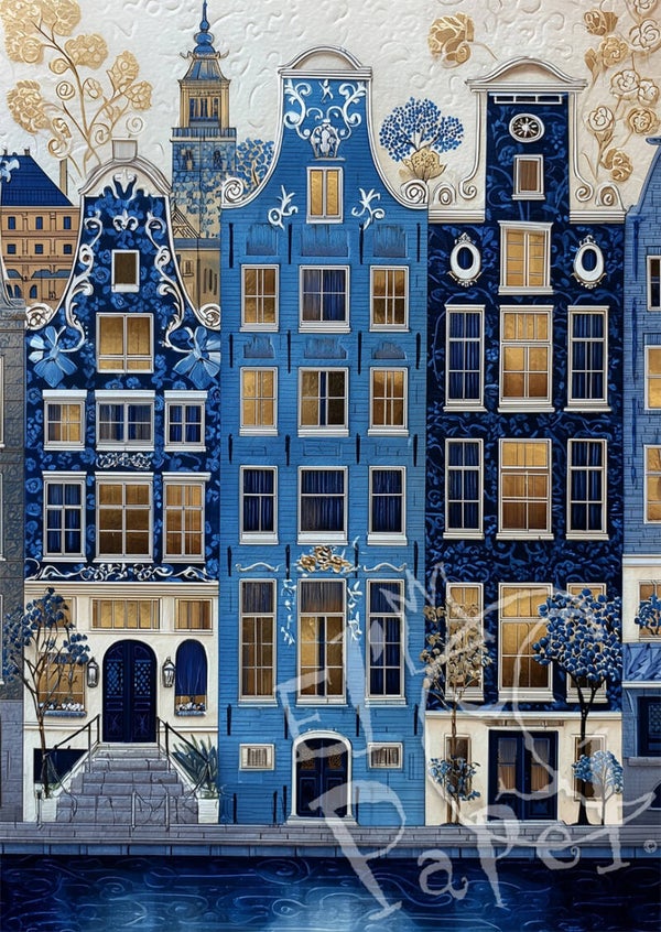 Dutch Golden Age ansichtkaart 'Gevelhuizen'