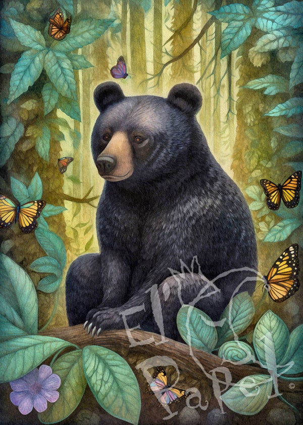 Ansichtkaart 'Boho zwarte beer'