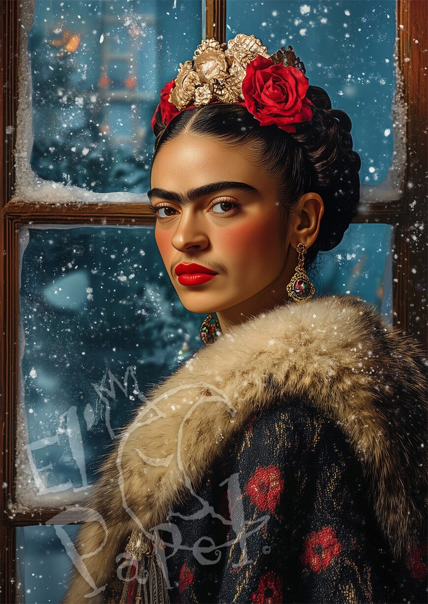 Ansichtkaart 'Frida Kahlo - Winter venster'