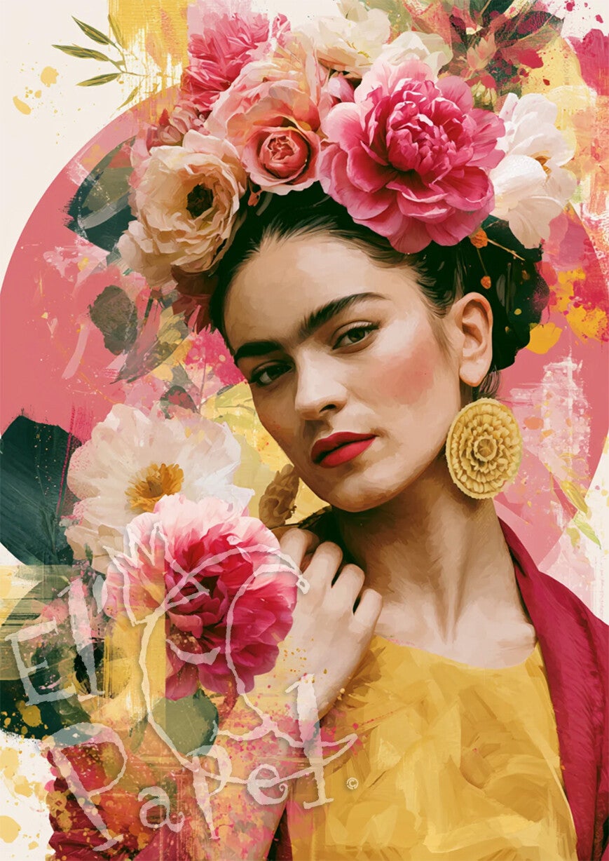Ansichtkaart 'Frida Kahlo - Roos'