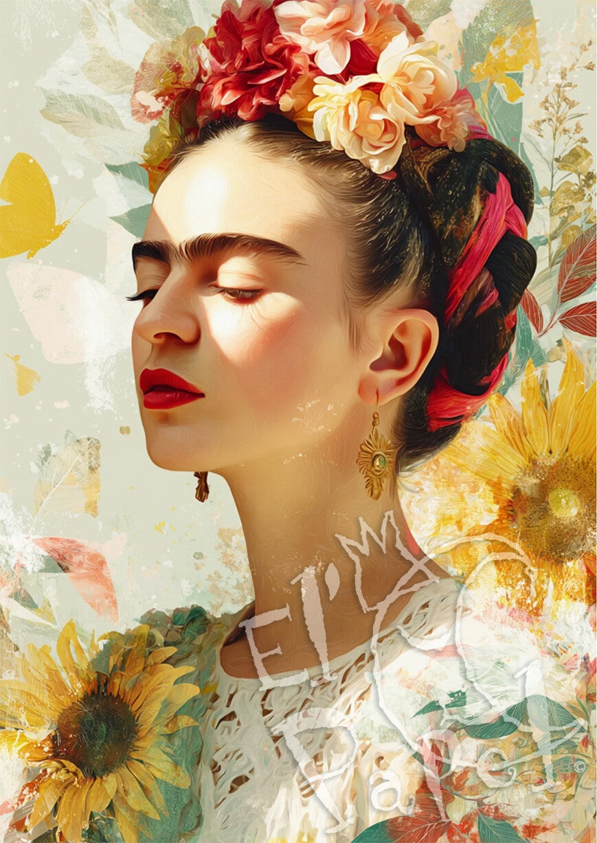 Ansichtkaart 'Frida Kahlo - Zonnebloem dromen'